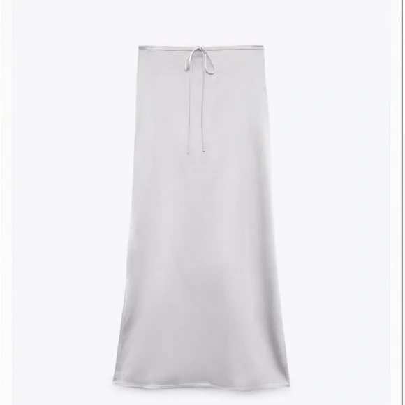 Zara Sunning Silver Co-ord & Matching Set of midi length skirt & crop top🔥🔥 - Picture 3 of 9